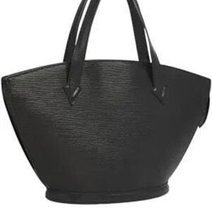 Louis Vuitton Epi Saint Jacques Shoulder Bag Black Leather Bucket Purse Luxury